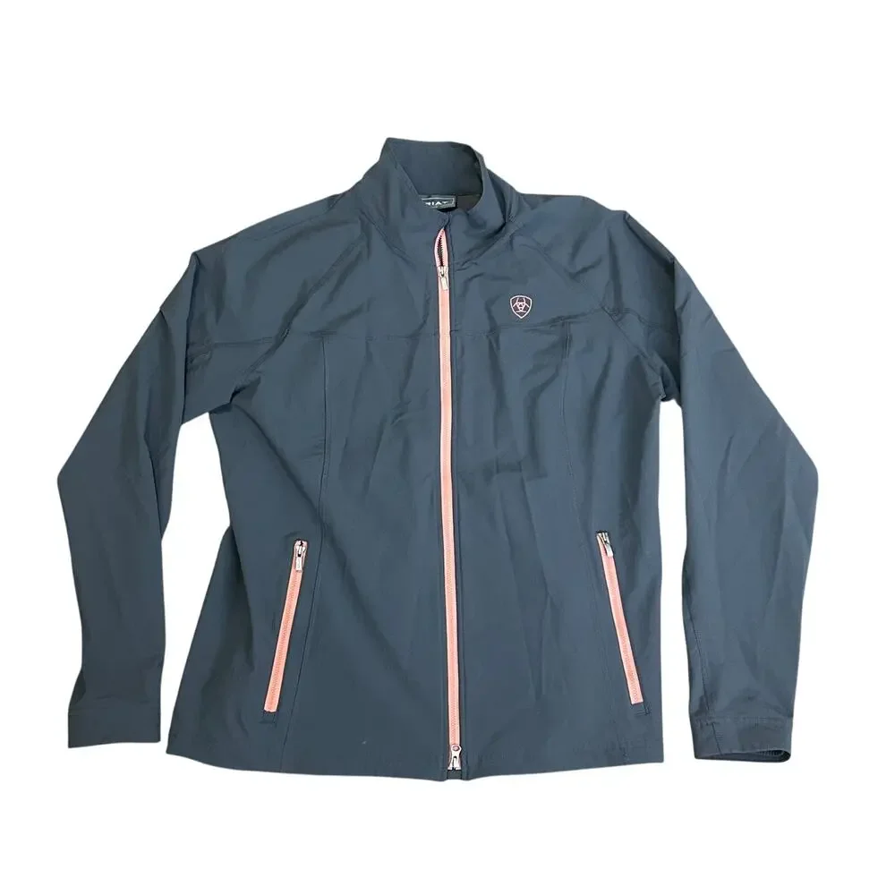 Ariat Women's Gray Utility Jacket with Pink Trim - Picture 2 of 10